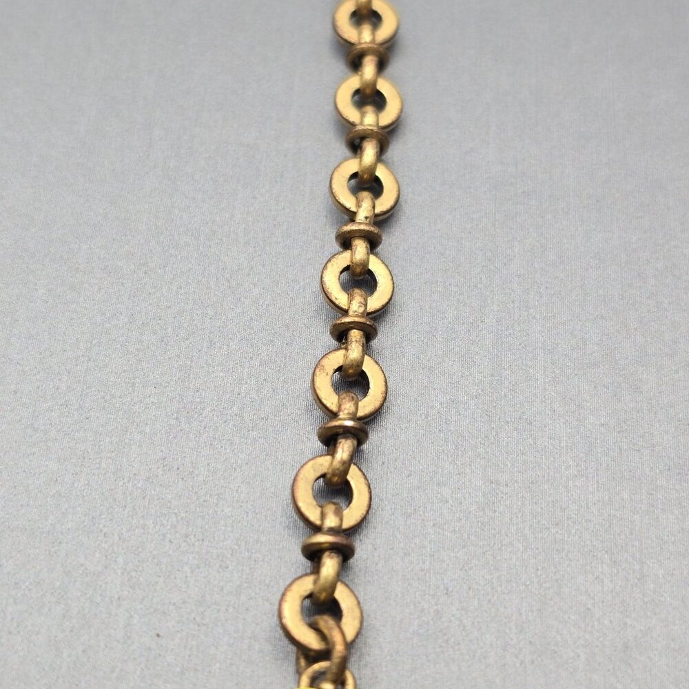 Y2K J Crew Gray Rhinestones & Yellow Accents Statement Necklace 15" Gold Tone - Picture 5 of 8